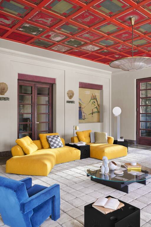 Cassina - Canapé Sengu Bold bleu marine, tissus L