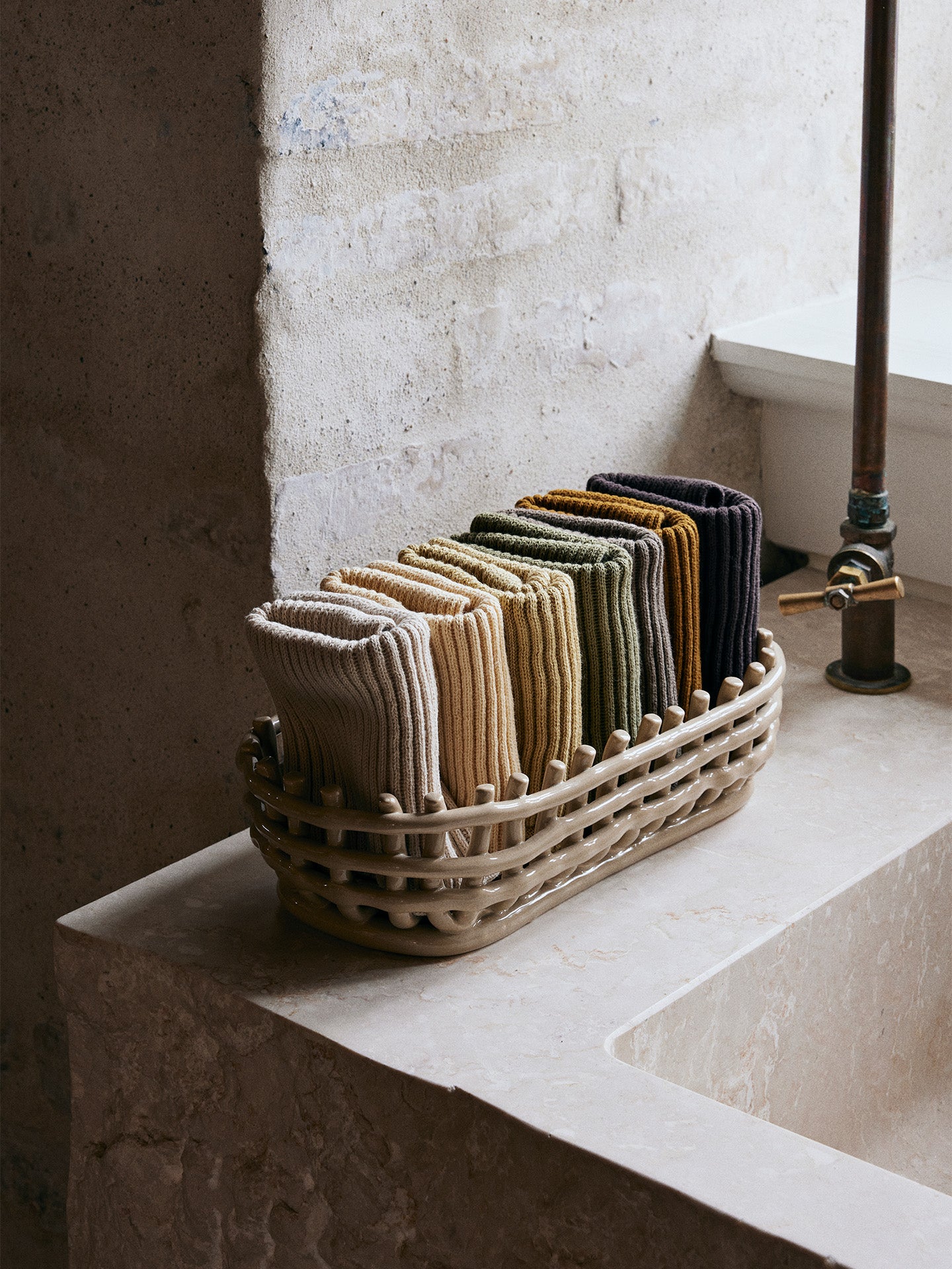 Ferm Living - Panier en céramique - Ovale - Cachemire