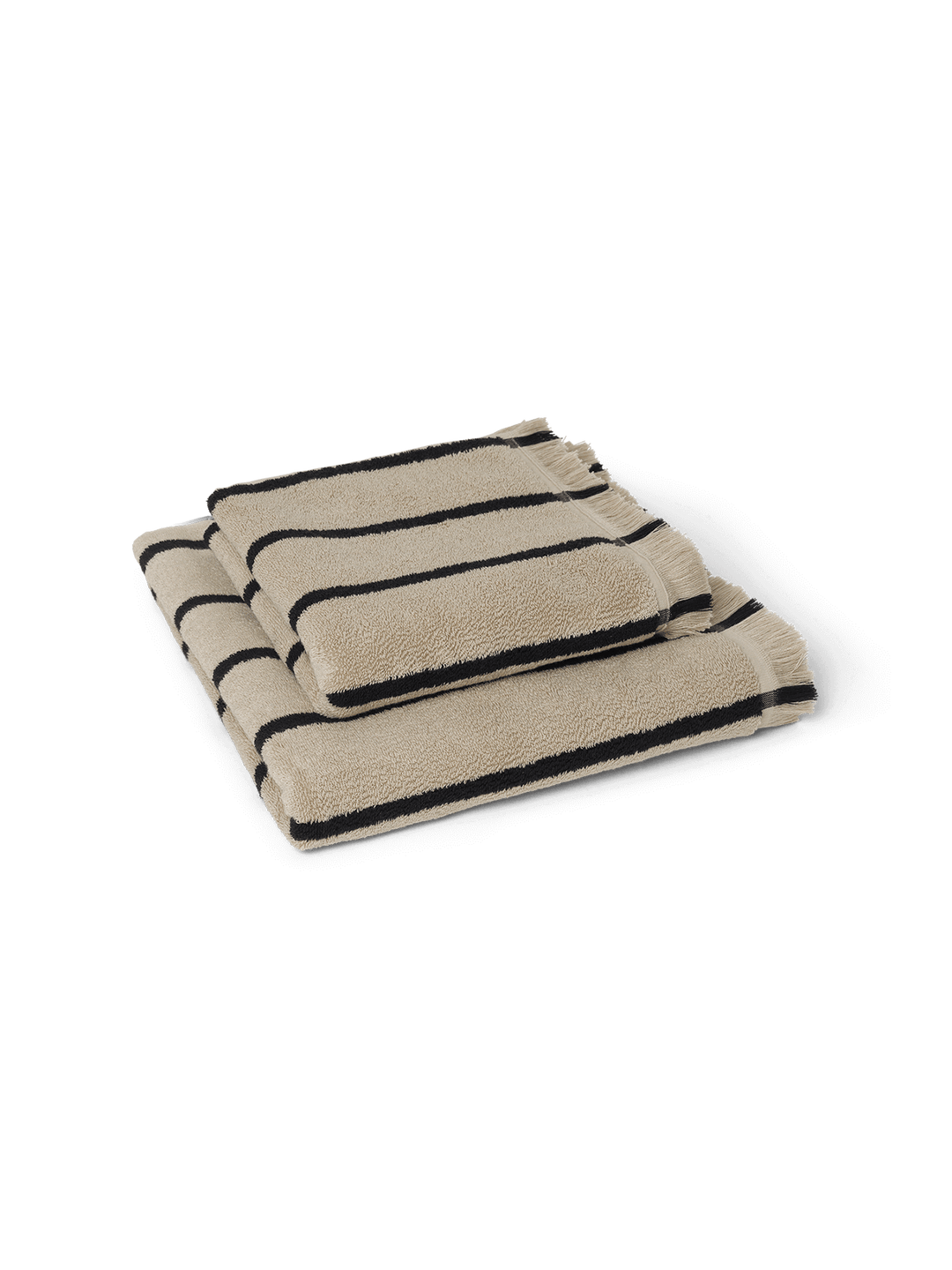 Ferm Living - Alee Serviette de toilette - Sable/Noir