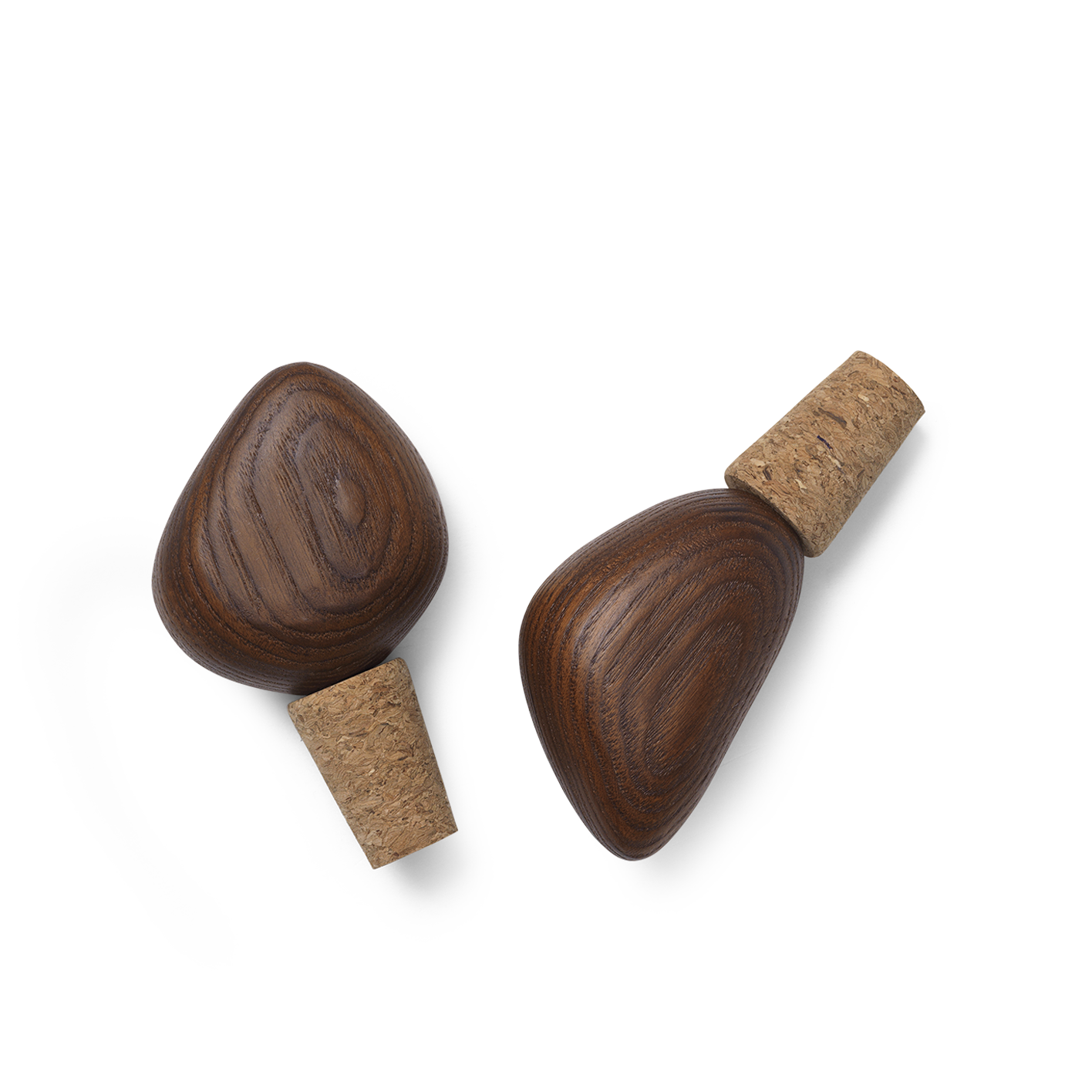 Ferm Living - Bouchons de vin Cairn - Lot de 2 - Marron foncé