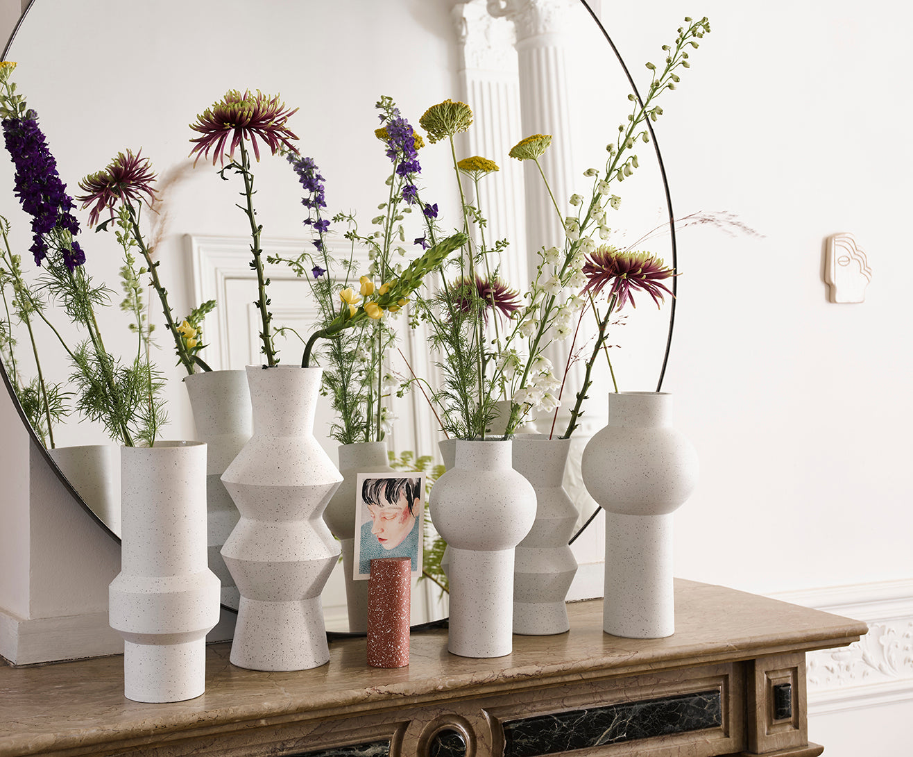 HK Living - Vase en argile moucheté - Angular L