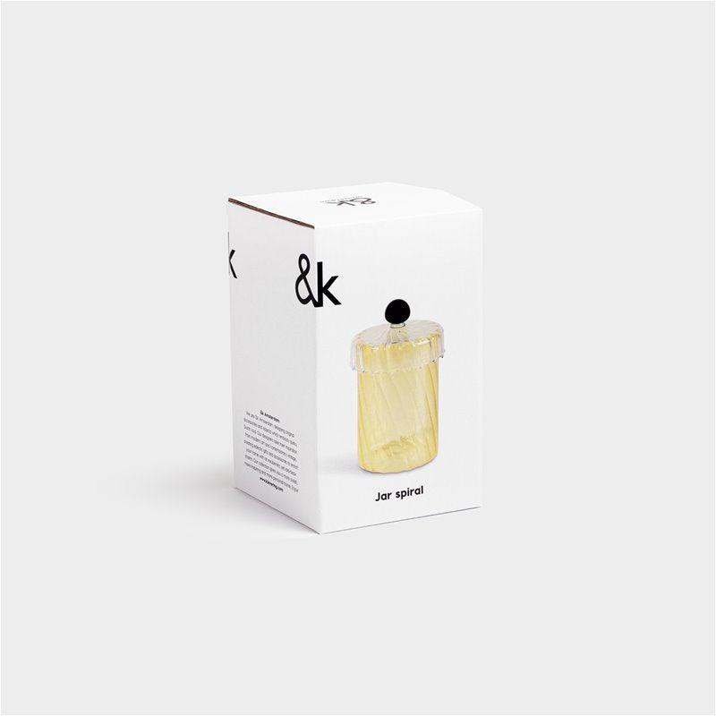 Klevering - Jarre ou boîte spirale jaune en verre