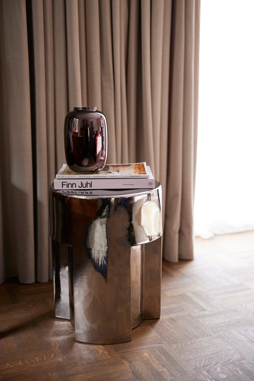 HK Living - Table d'appoint en grès chromé