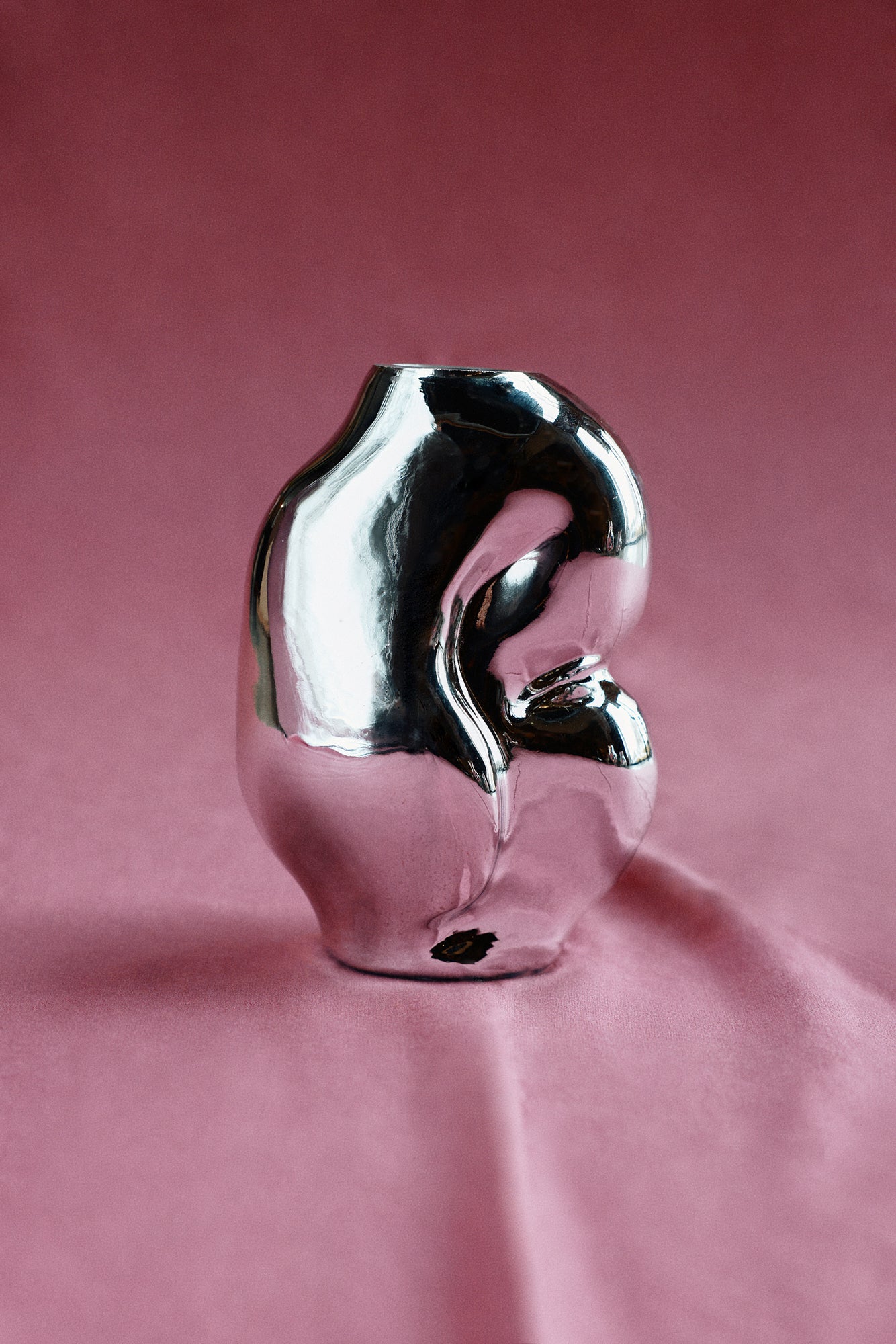 HK Living - Petit vase en verre chromé brillant
