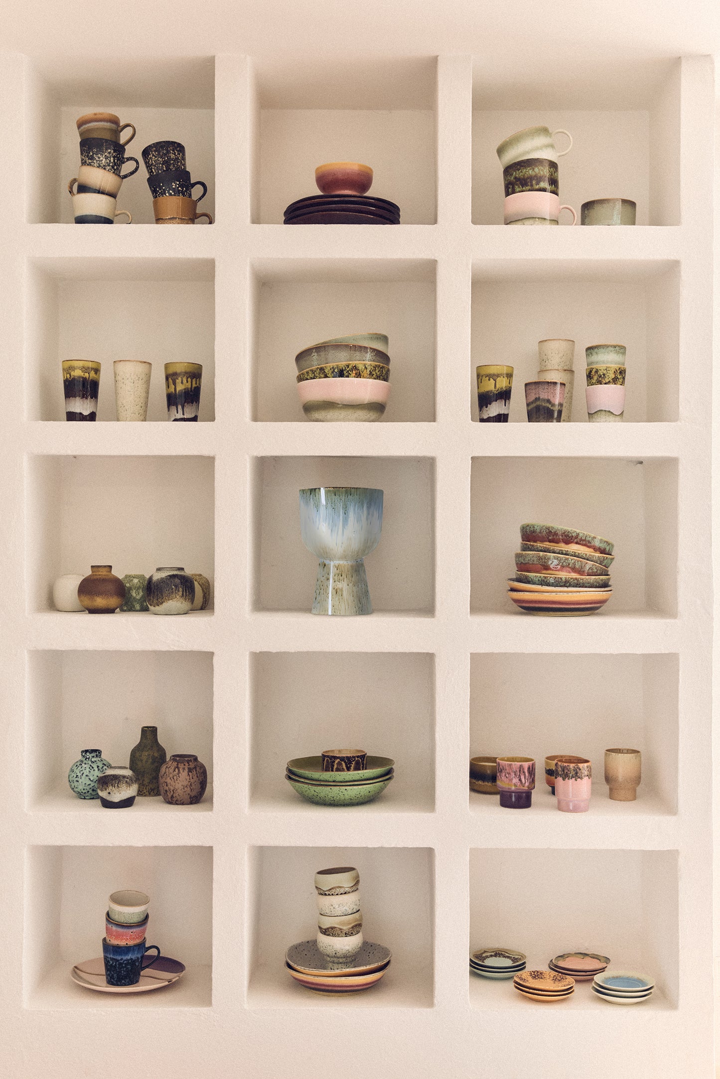 HK Living - Tasses à thé céramique des années 70 - set de 2