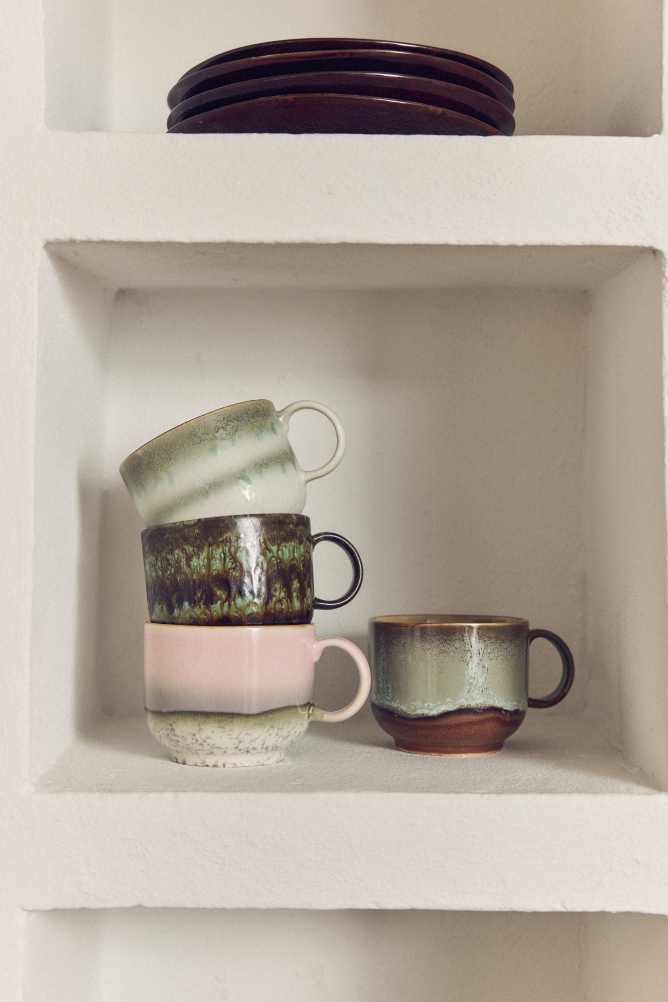 HK Living - Tasses à thé céramique des années 70 - set de 2