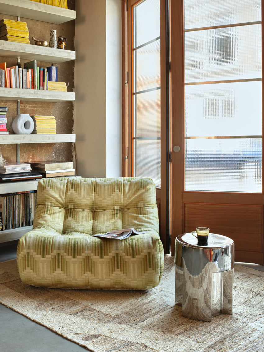 HK Living - Table d'appoint en grès chromé