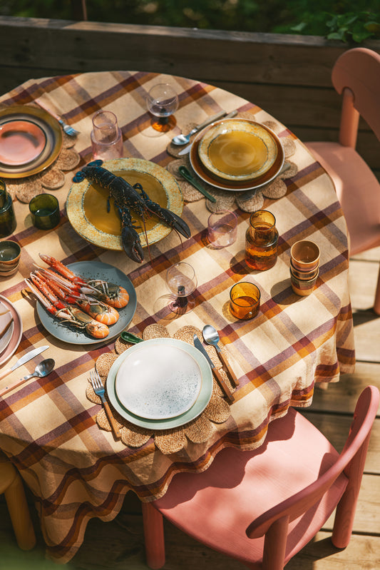 HK Living - Set de 2 Assiettes vert pastel - 70s ceramics Ø27.5 cm