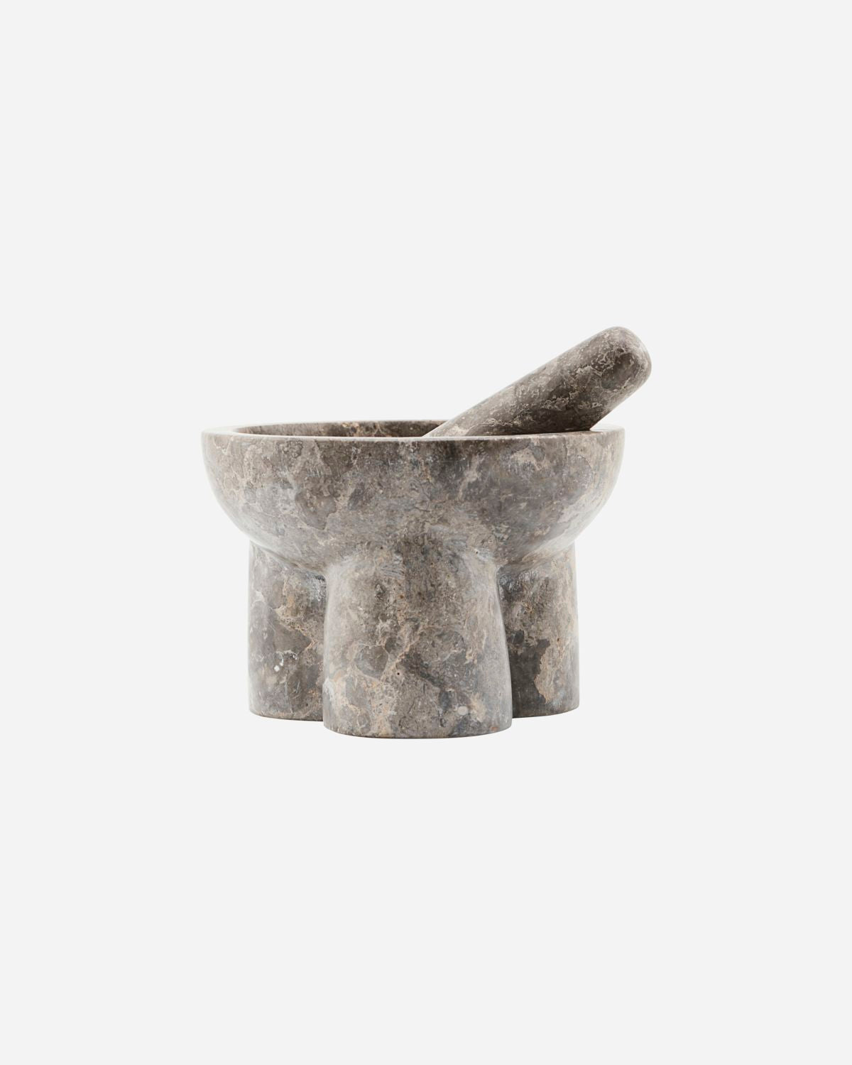 House Doctor - Mortier en marbre avec pilon, Kulti, gris/marron
