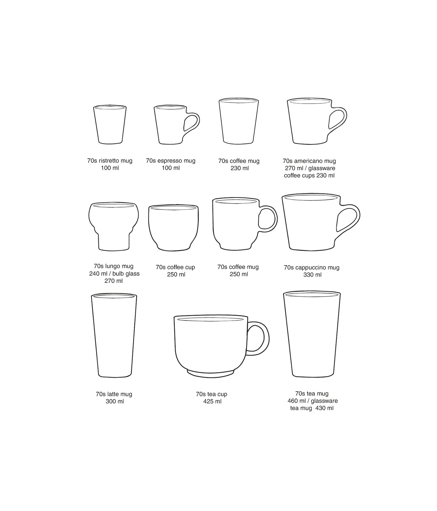 HK Living - Tasses à thé céramique des années 70 - set de 2