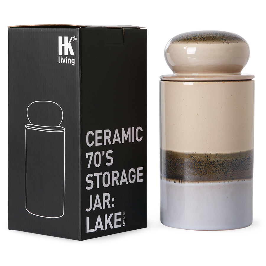 HK Living- Céramique des années 70: Pot de stockage Lac