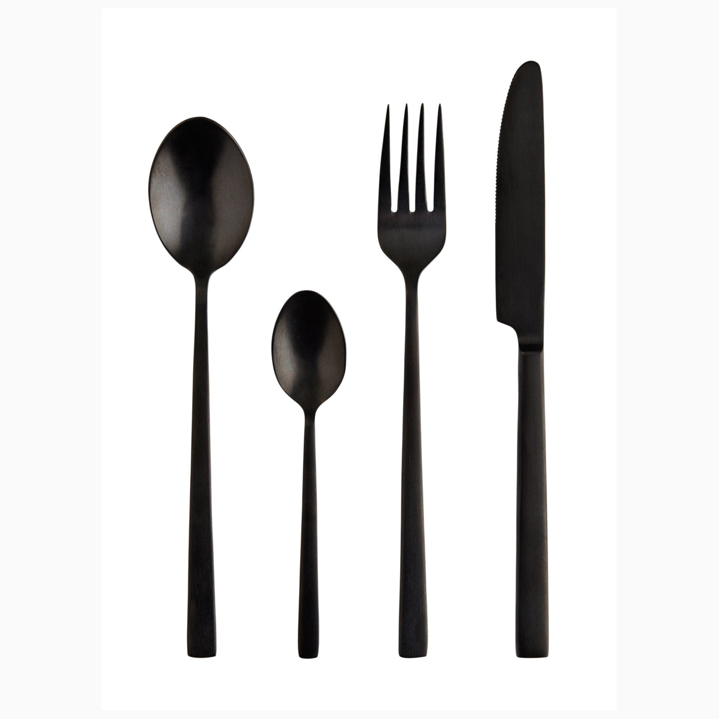 Madam Stoltz - Set de couverts en acier inoxydable noir mat