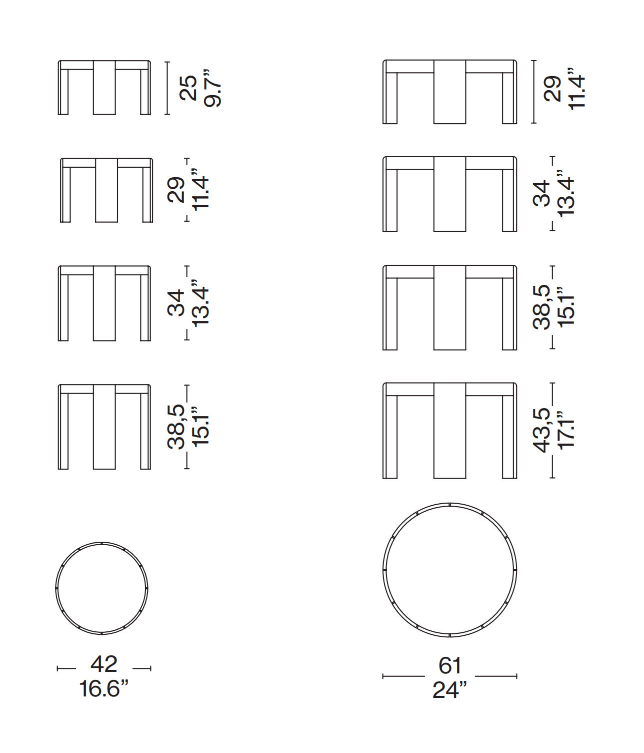 Cassina - Petites tables 780/783 de Gianfranco Frattini
