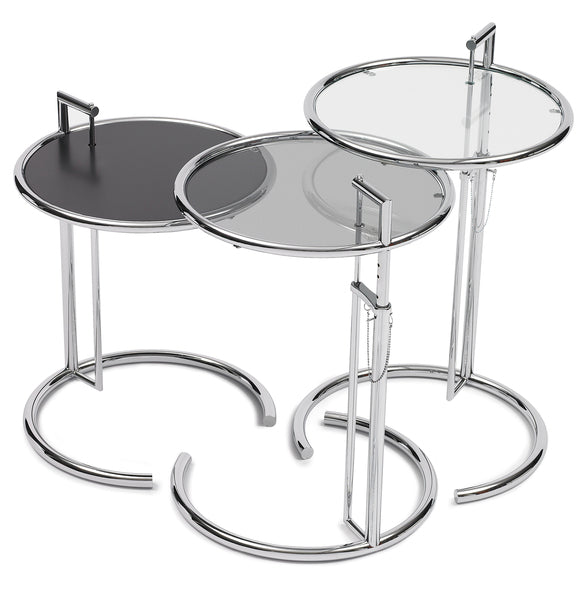 Classicon - Table d'appoint - Adjustable E1027 noir verre fumé