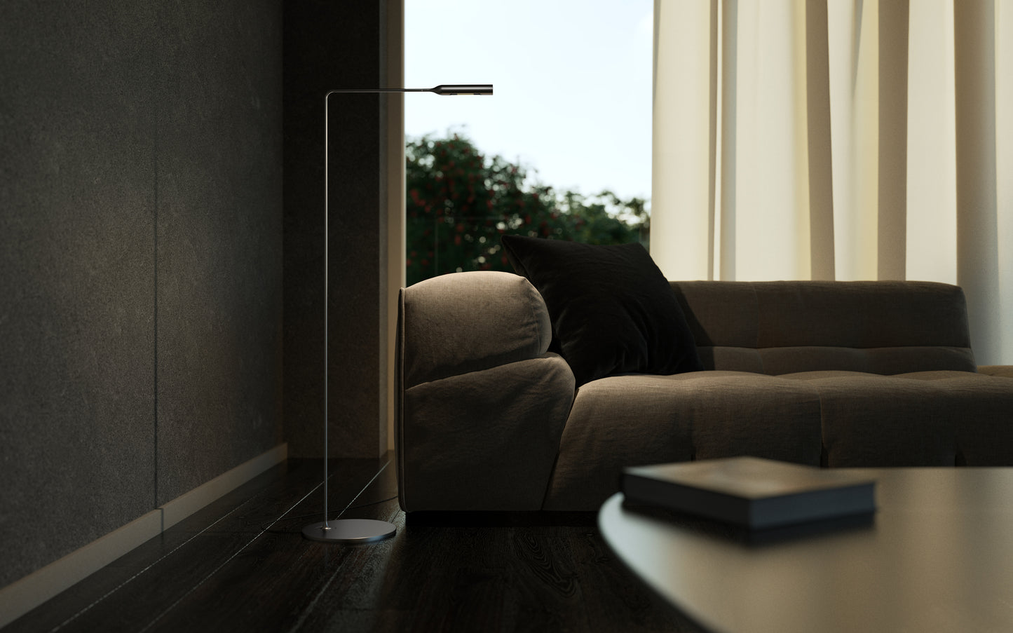 Lumina - Lampadaire Flo lounge noire de Foster+Partners