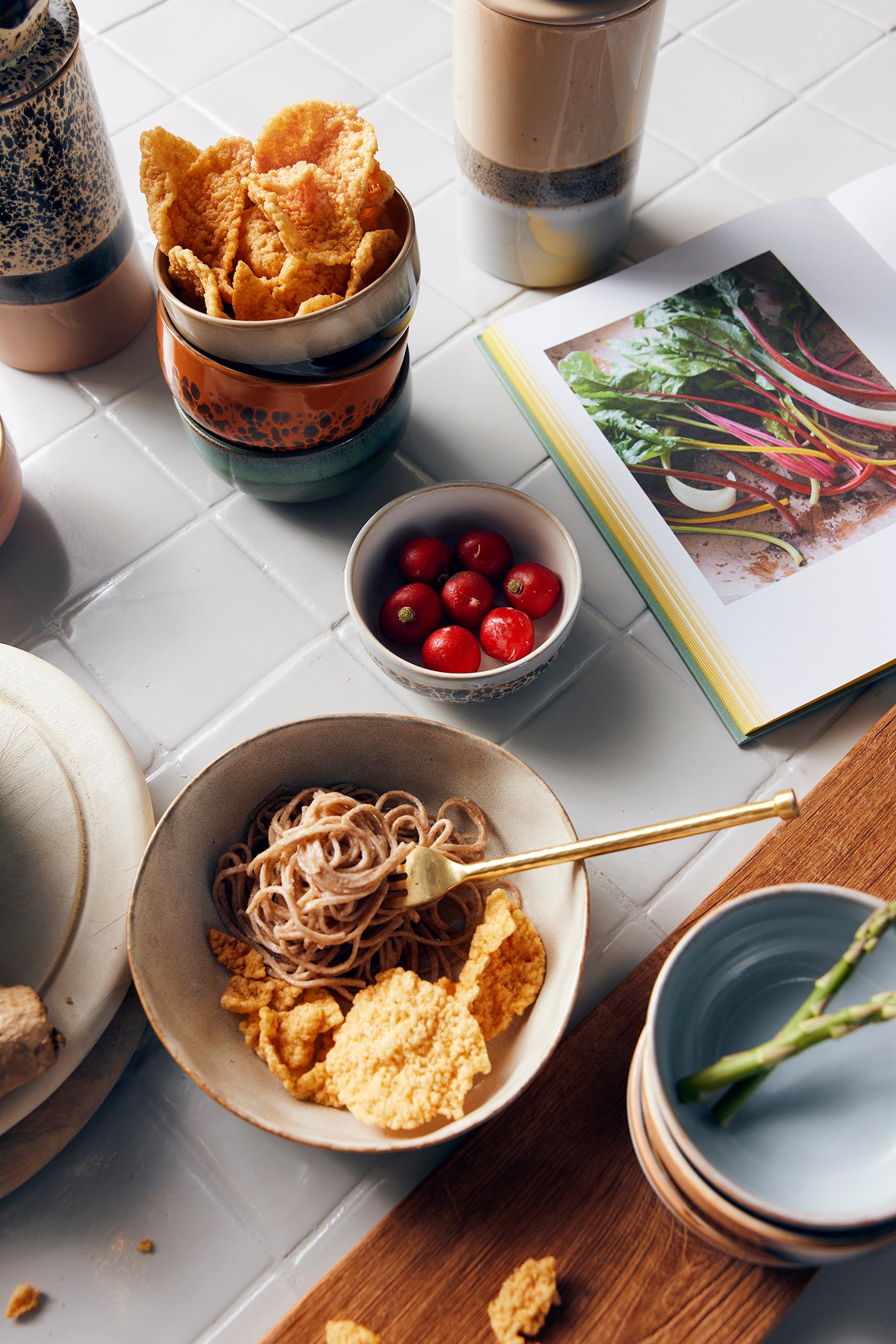 HK Living- Céramique des années 70: Pot de stockage Lac