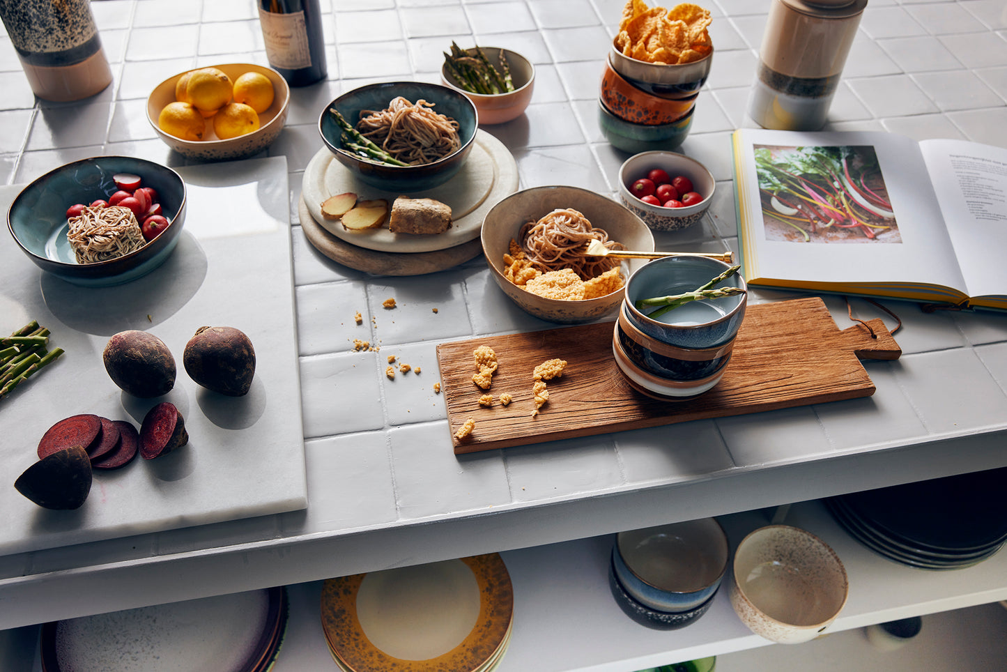 HK Living- Céramique des années 70: Pot de stockage Lac