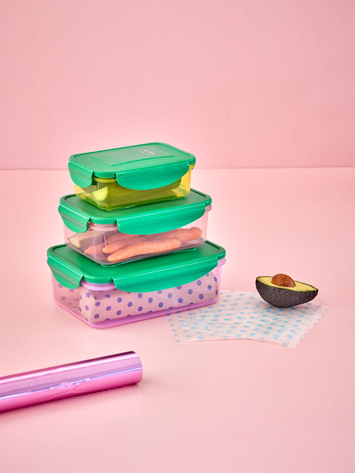 Rice - Boîtes alimentaires rectangulaires Multicolore - Set de 3