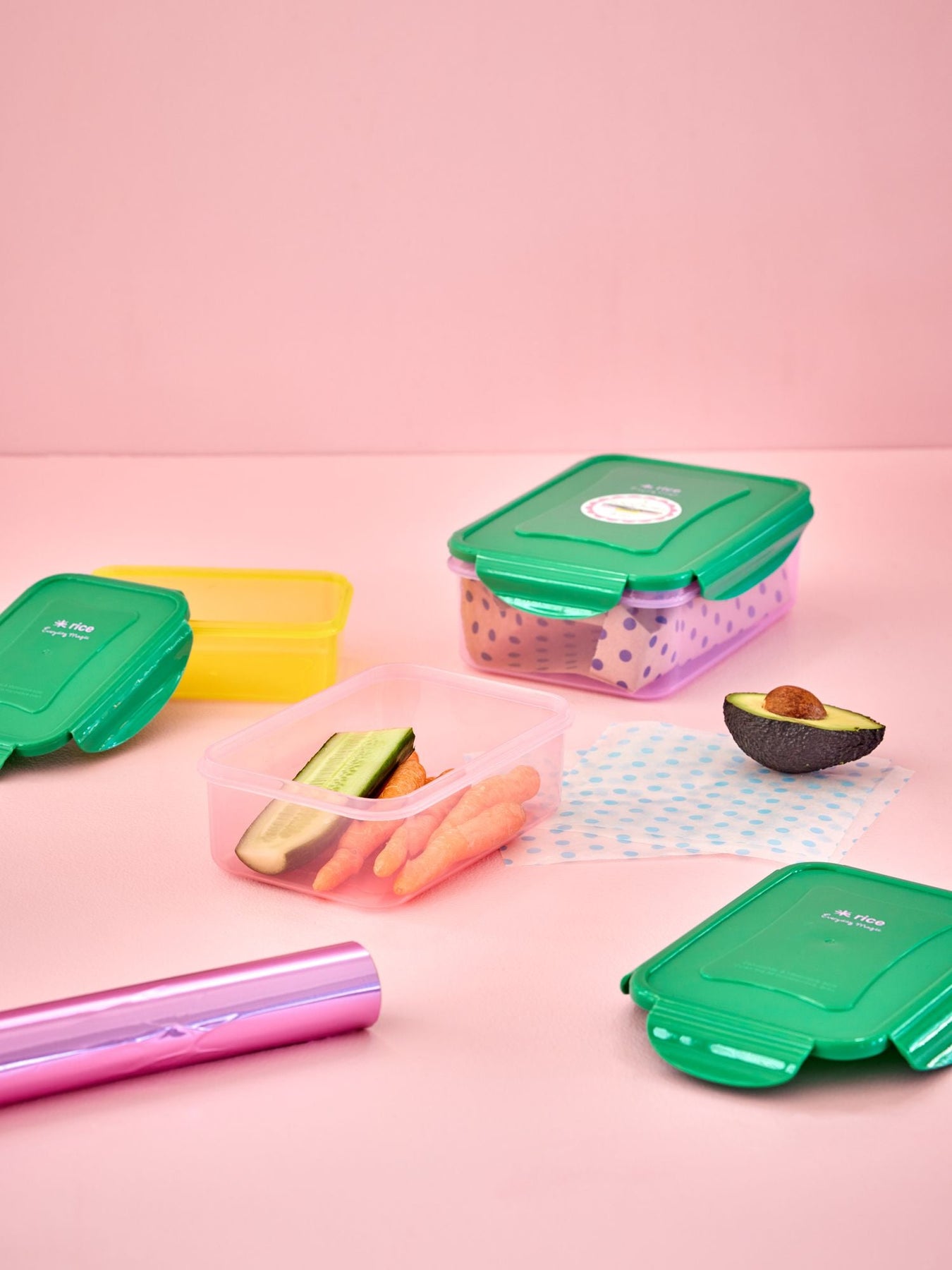 Rice - Boîtes alimentaires rectangulaires Multicolore - Set de 3
