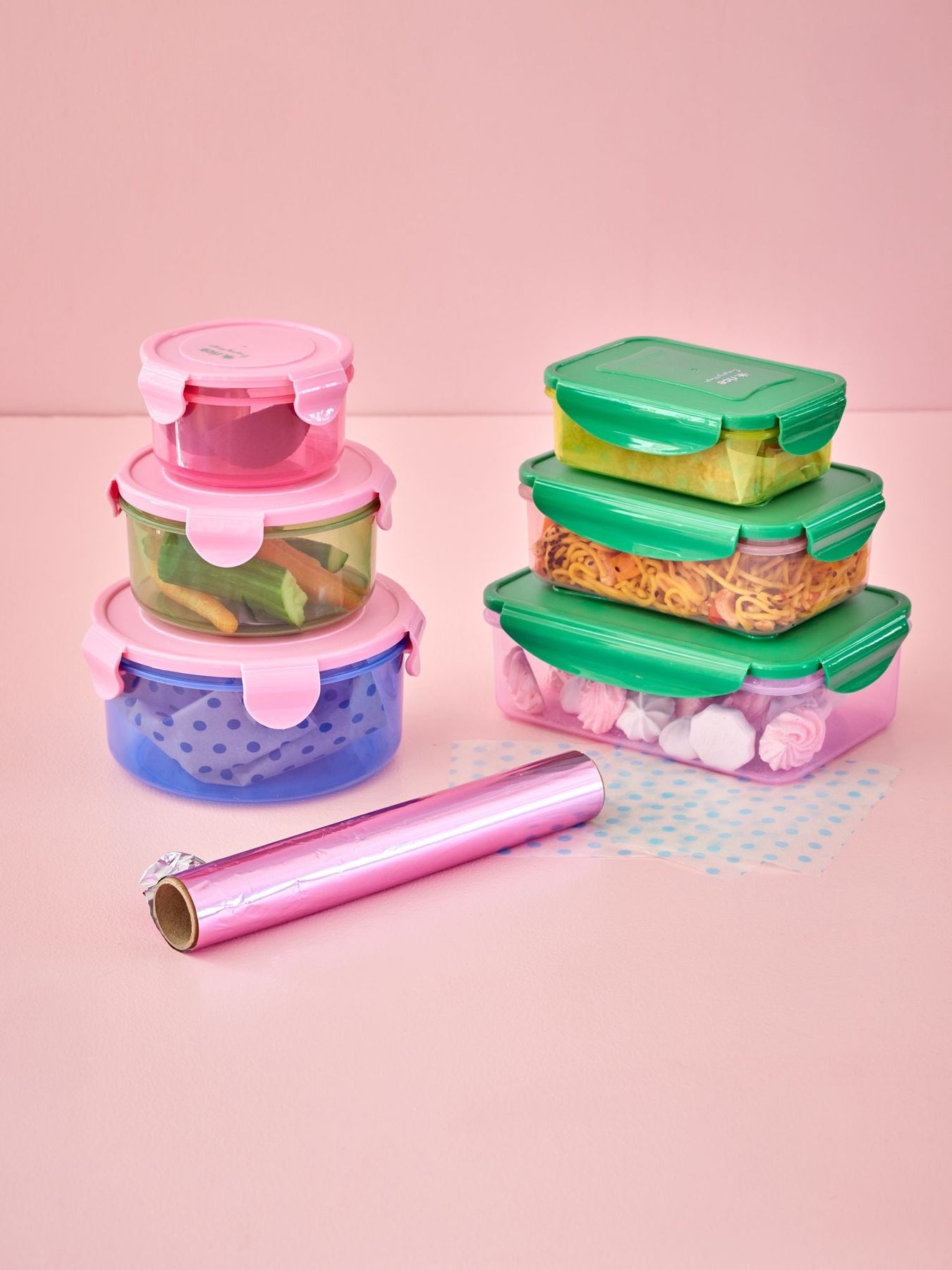 Rice - Boîtes alimentaires rectangulaires Multicolore - Set de 3
