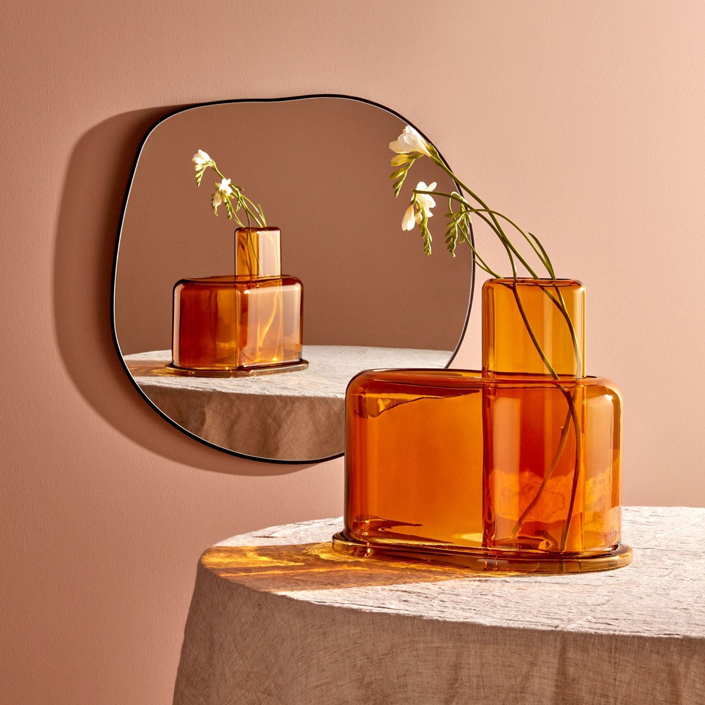 Nudeglass - Vase - Layers M couleur ambre