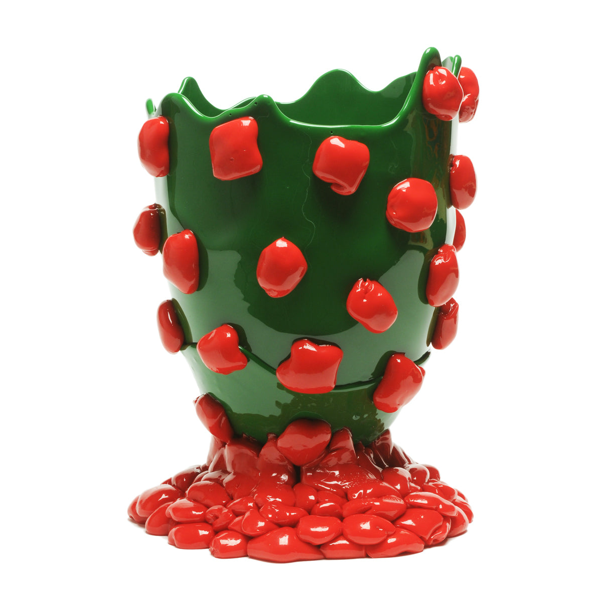 Corsi Design Fish - Nugget Vase - Matt Green, Matt Red