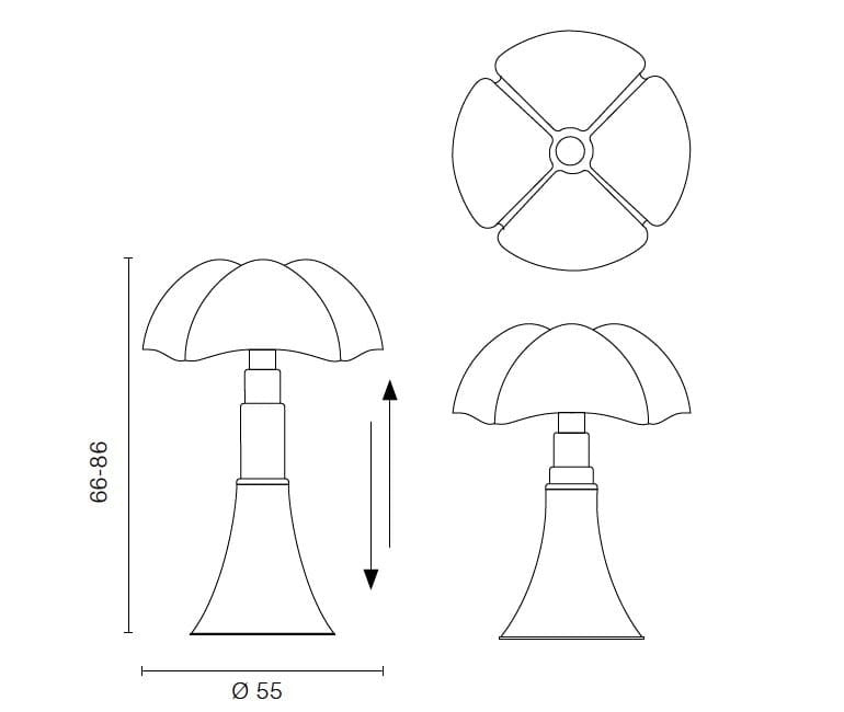 Martinelli Luce - Lampe de table Pipistrello Blanche