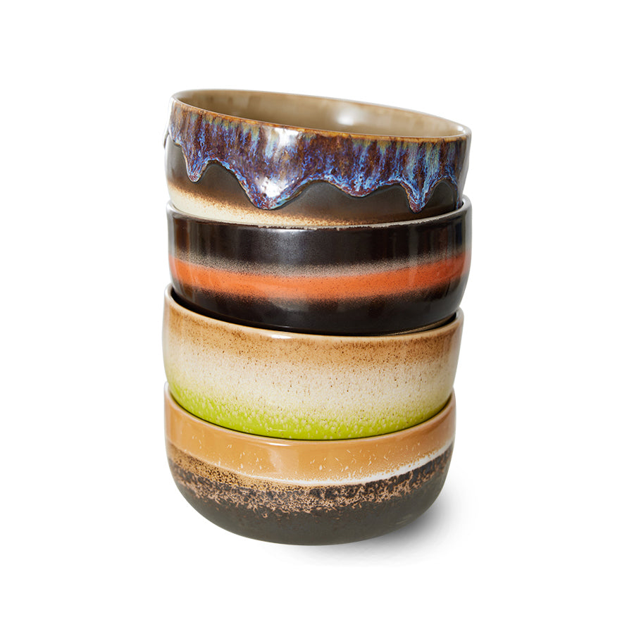 HK Living - Coupes à dessert humus, set de 4 - céramique des années 70