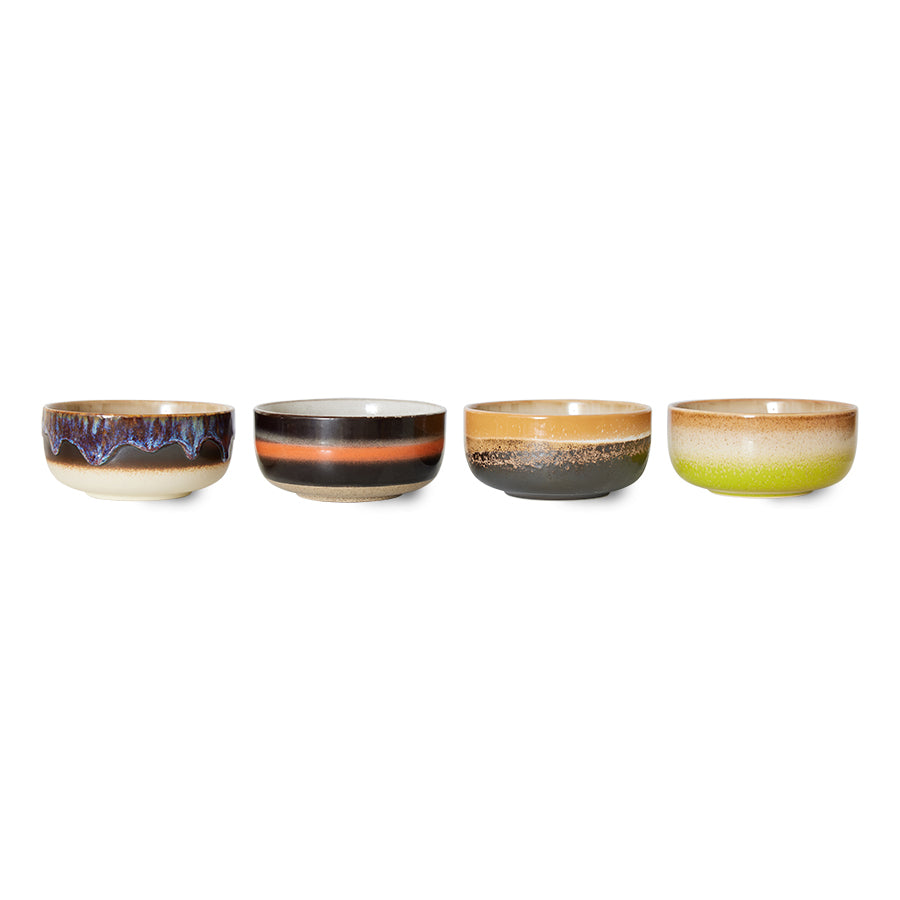 HK Living - Coupes à dessert humus, set de 4 - céramique des années 70