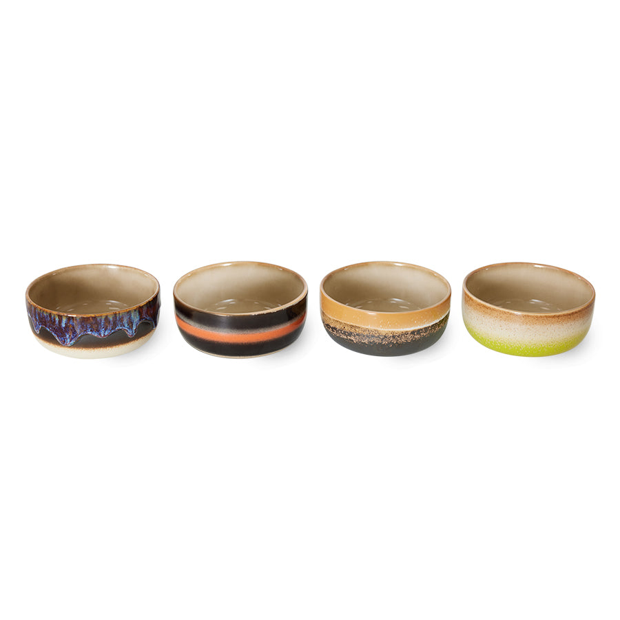 HK Living - Coupes à dessert humus, set de 4 - céramique des années 70