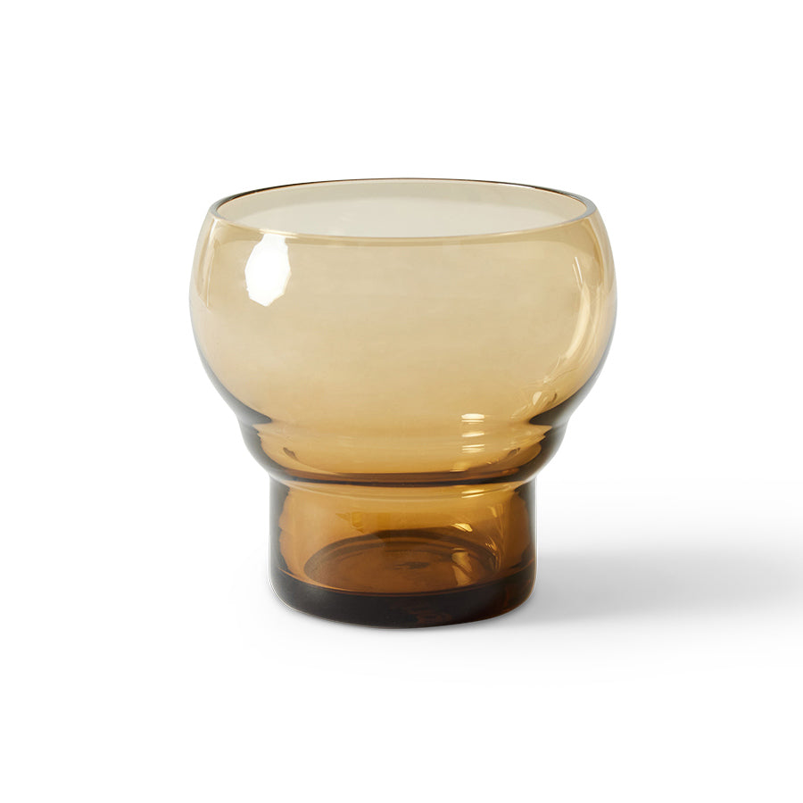 HK Living - Verres à bulbe ambre, ensemble de 4 Verrerie des années 70