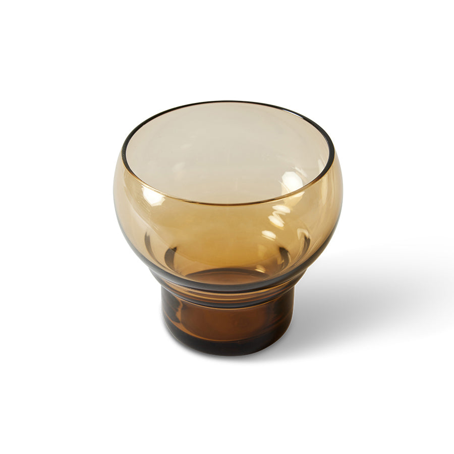HK Living - Verres à bulbe ambre, ensemble de 4 Verrerie des années 70