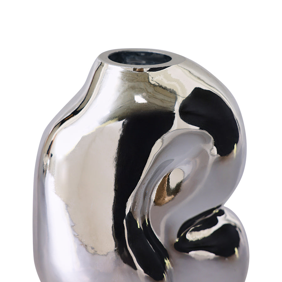 HK Living - Petit vase en verre chromé brillant