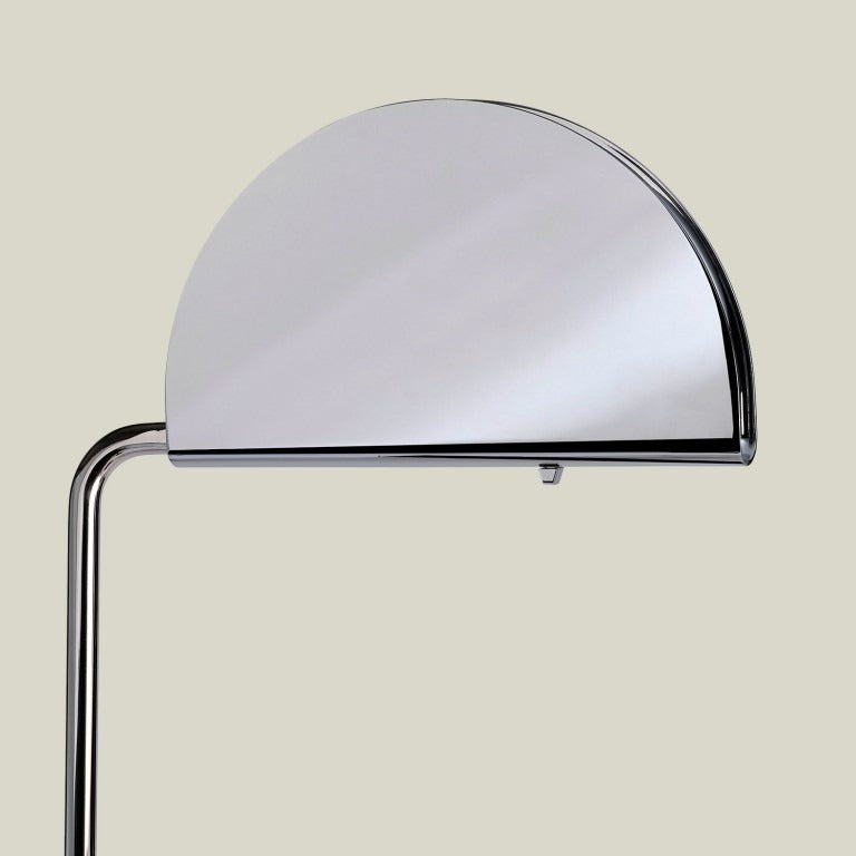 DCW - Lampadaire Mezzaluna Floor tête chromée de Bruno Gecchelin