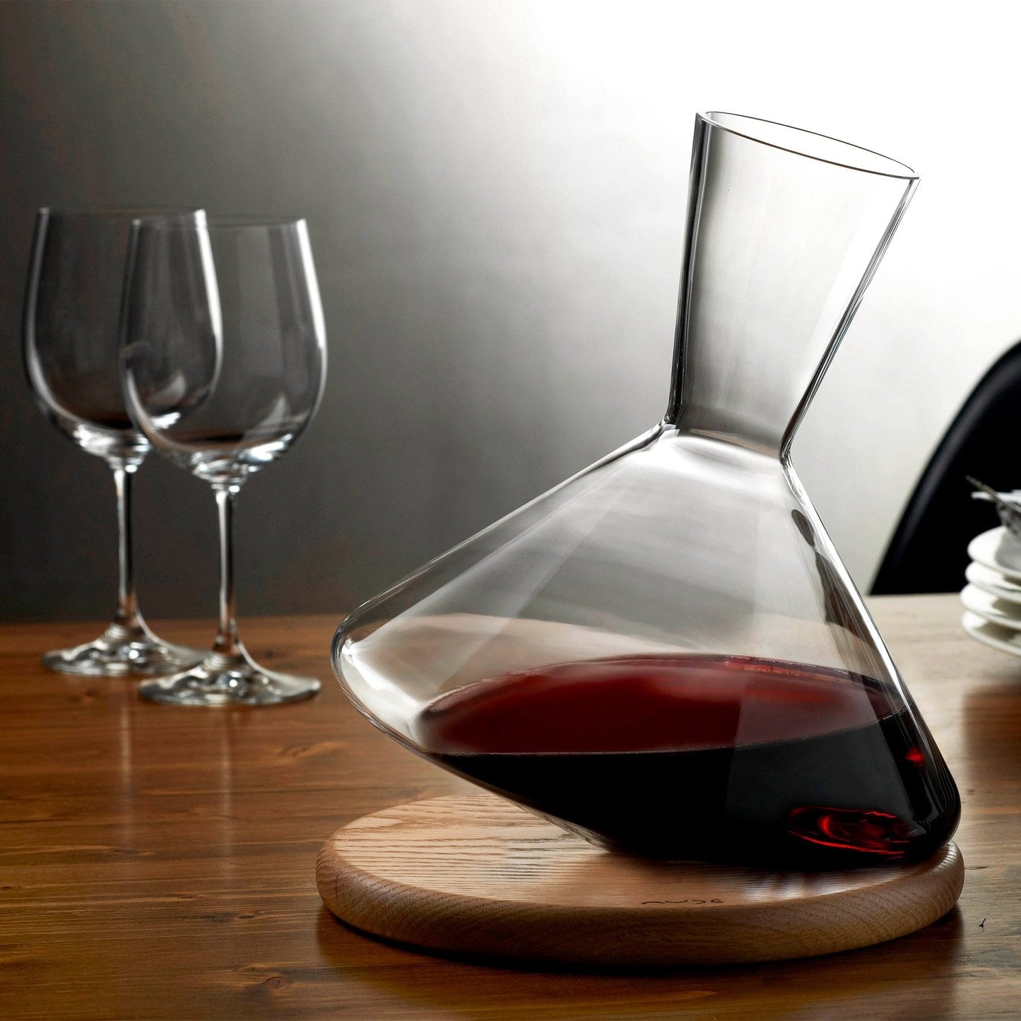 Nudeglass - Carafe à vin/Décanteur avec plateau - Balance