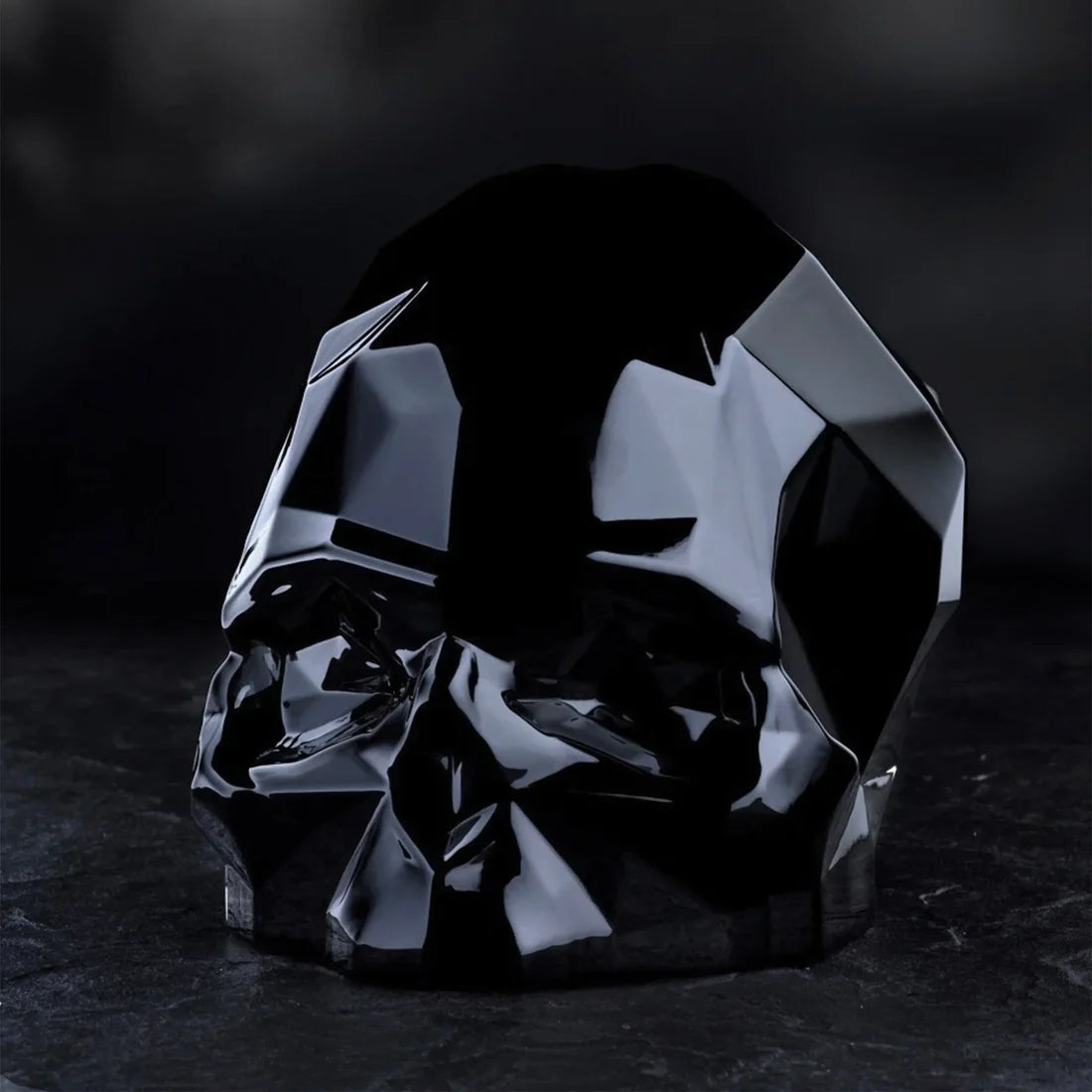 Nude Glass - Presse papier - Memento Mori Faceted Skull Black Small