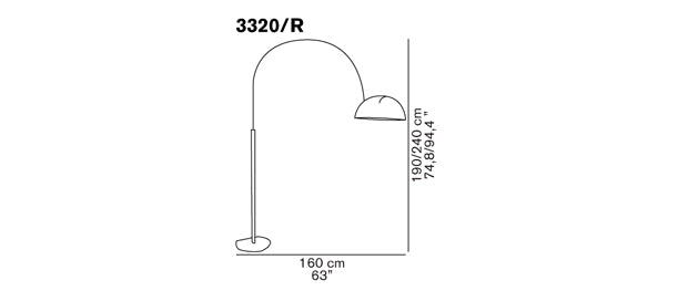 Oluce - Lampadaire Coupé noir