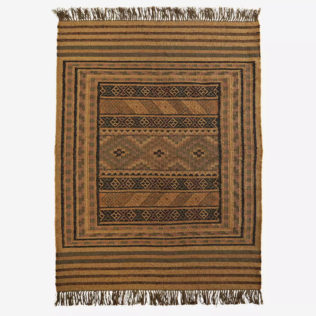 Madam Stoltz - Tapis Kelim en jute tissé