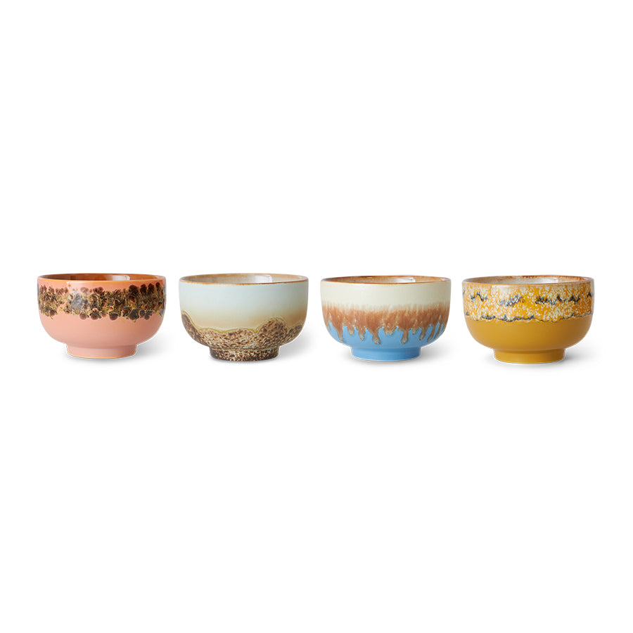 HK Living - Bols à nouilles en céramique Seabreeze, set de 4 - céramique des années 70