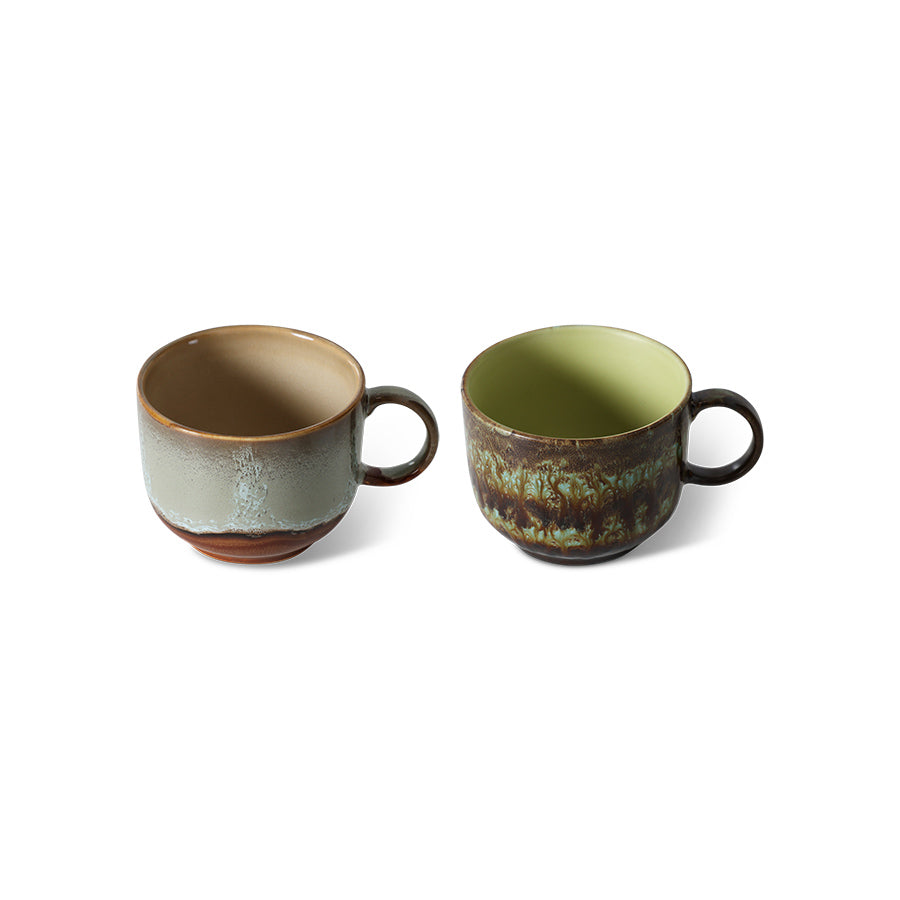 HK Living - Tasses à thé céramique des années 70 - set de 2