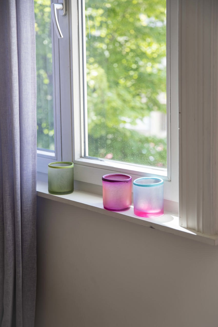HK Living - Porte-bougies en verre, couleur Ciel