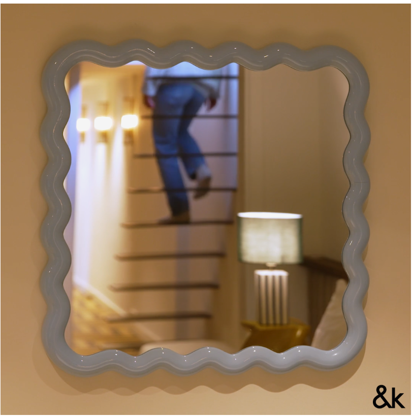 & klevering - Miroir ZigZag Mist bleu