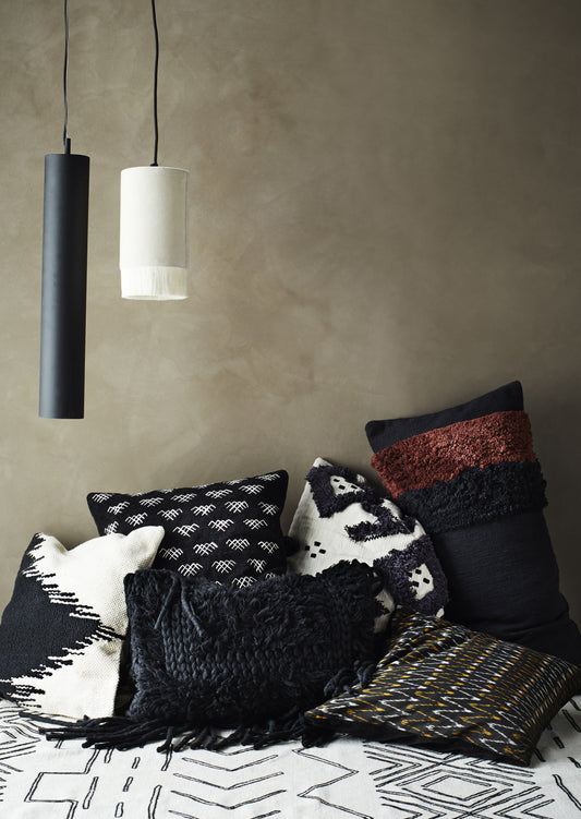 Madam Stoltz - Housse de coussin - blanc et noir