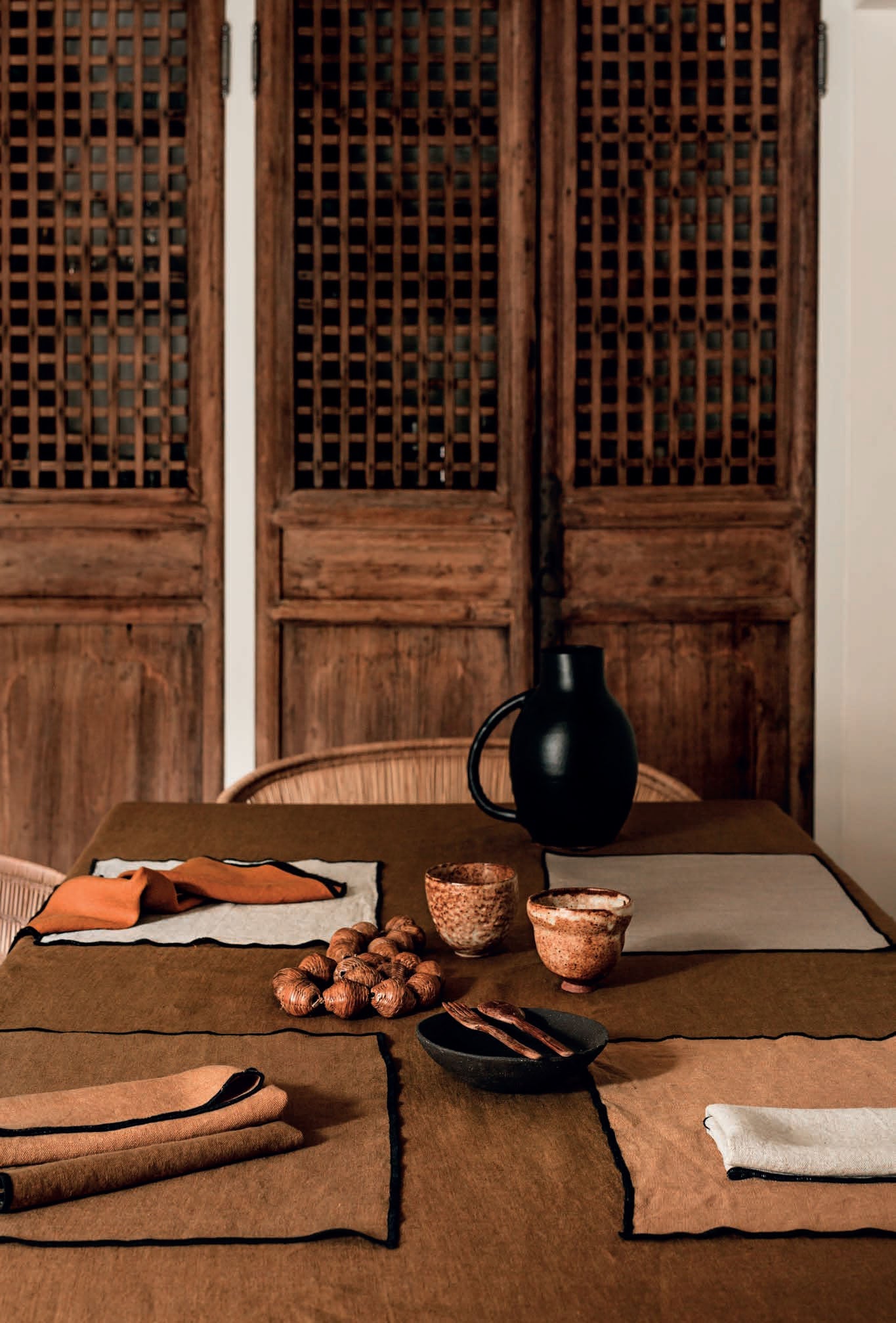 Haomy - Borgo 6 sets de table 35x48 33 caramel