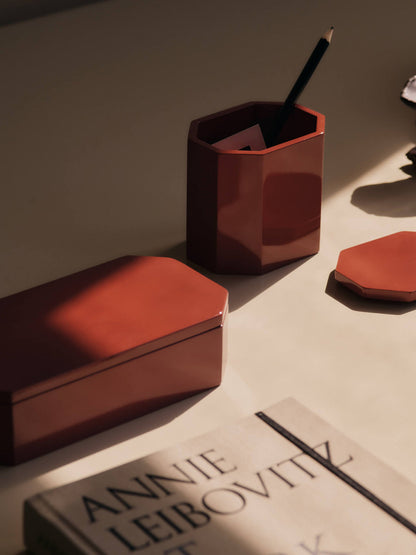 Ferm Living - Boîte de rangement Nova - 25 x 15 - Rouge piquant