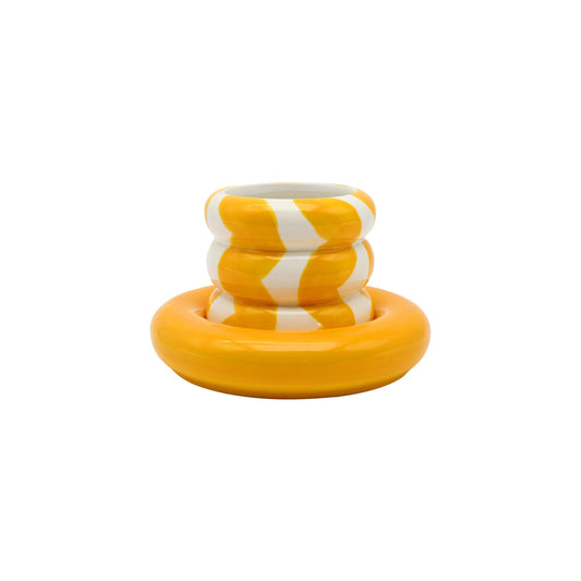 Que Rico - Mug en céramique avec soucoupe Wavy Rumba