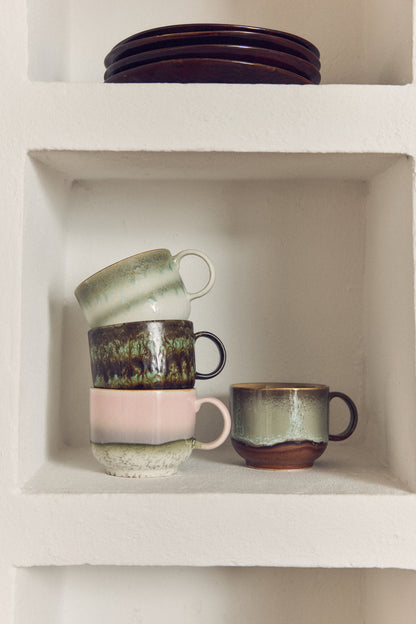 HK Living - Tasses à thé céramique des années 70 - set de 2