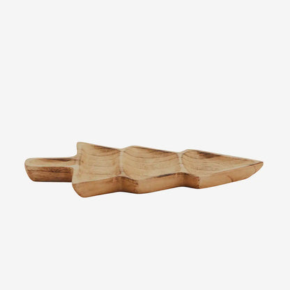Madam Stoltz - Plateau en bois forme sapin de Noël 27x41