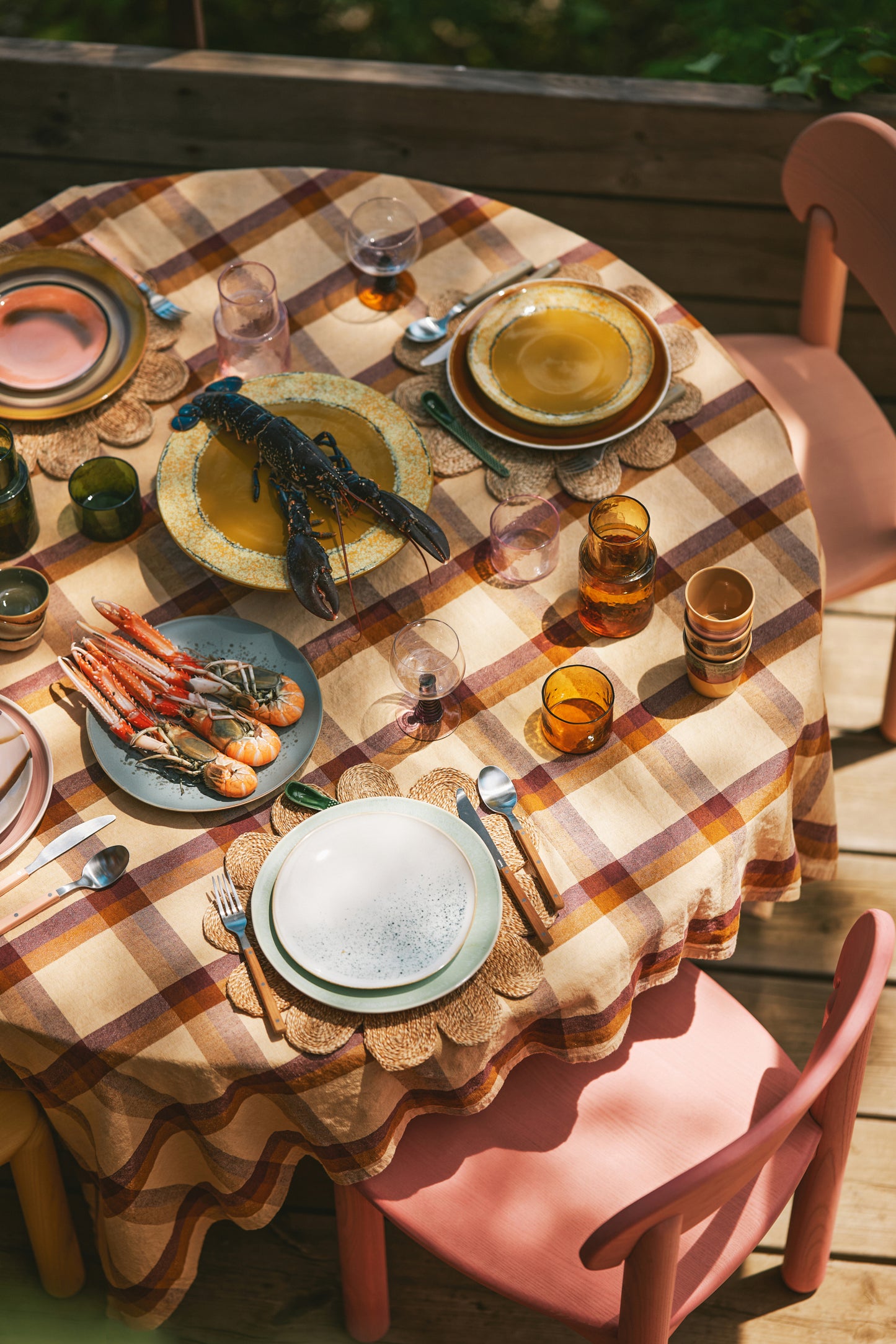 HK Living - Set de 2 Assiettes vert pastel - 70s ceramics Ø27.5 cm