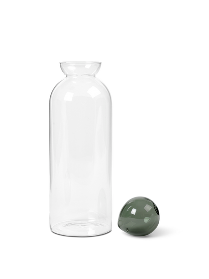 Ferm Living - Carafe plate transparente en verre soufflé à la bouche